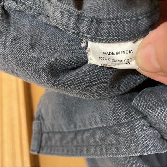 PRANA -Men's Shirt Gray 100% organic cotton long sleeve button front collar - Picture 5 of 5